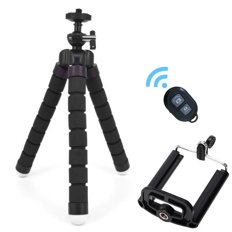 Mini Projector Tripod Stand, Wireless Remote Control Mini Flexible Sponge Tripod for Samsung/huawei Smart Phone Photography Fold