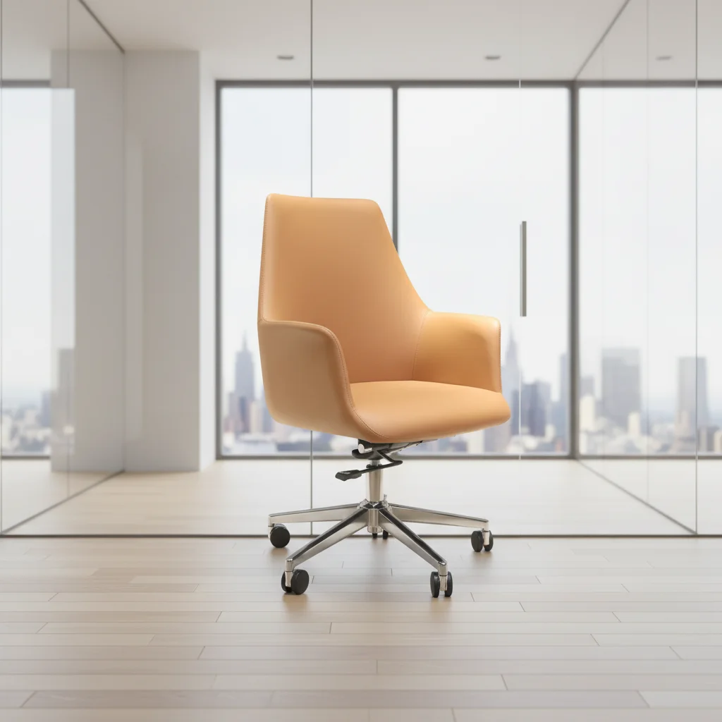 Fixed Headrest Executive Task Chair with Steel Base and Aluminium Frame Swivel Office Chair 5