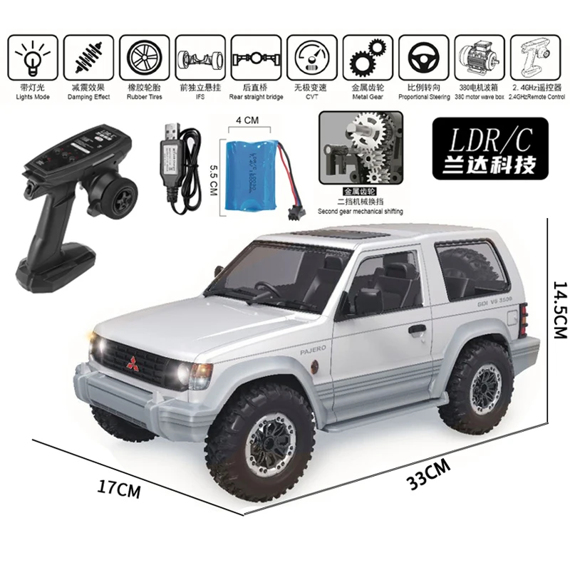 LDRC 1:14 RC SUV Trail Crawler PAJERO V24WG 1992 Licensed