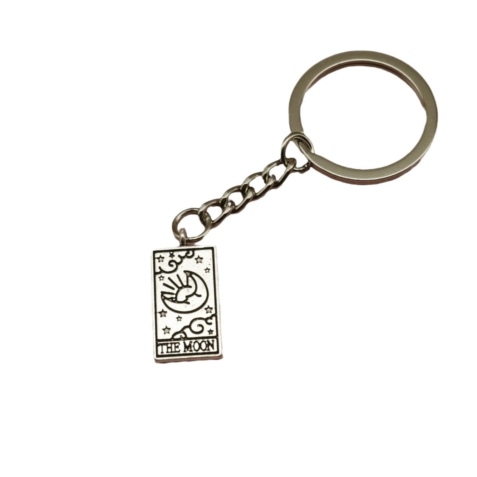 Portachiavi con carta dei tarocchi, ciondolo sole cabochon