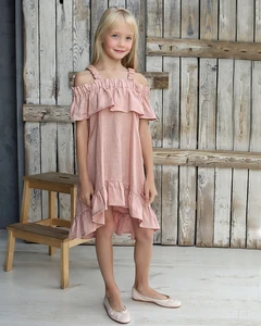Professional Manufacturer Summer Knee-Length Comfortable and Sweet Neat Clean Sleeveless Children Girls Dresses