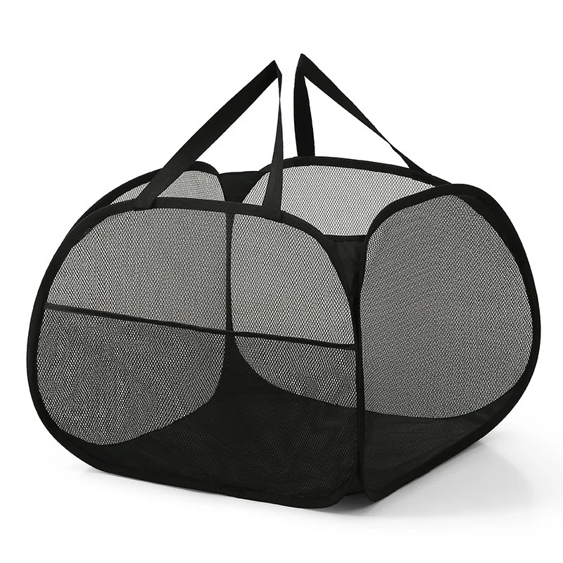 Soft Close Laundry Hamper with Mesh Nylon Basket 90L Capacity Laundry Bags Square Bottom