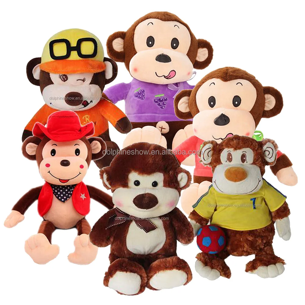 カスタムOEMロゴ付きの可愛いモンキープラッシュトイ31-50cm