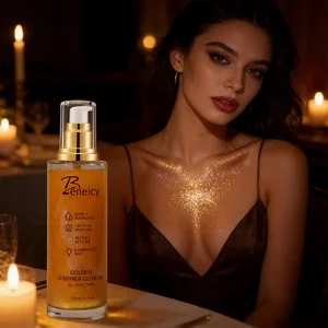 Custom Logo Organic Shining Dazzling Shimmer Oil Vegan Shiny Makeup Waterproof Body Glowing Brightening Decoration