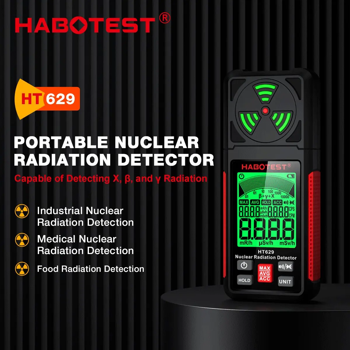 Habotest Mobile Best Geiger Counter For Nuclear Fallout Radiation Detector Measuring Device For