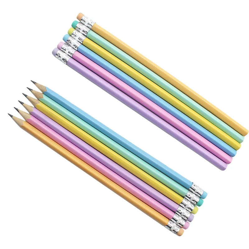 Оптовая продажа дешевая цена изготовленный на заказ Макрон деревянный подарок HB свинцовый шестиугольный круглый треугольный карандаш с