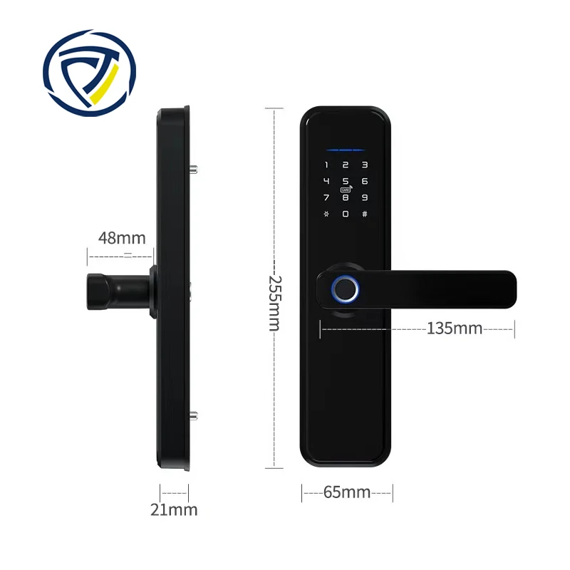 MILRE Fingerprint Lock Smart Card Digital Code Electronic Door Lock Home Security Mortise Lock Wire Drawing Panel