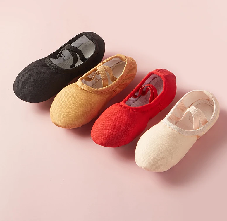 S5032 in Stocks Foldable Ballet slippers Wholesale Wide Dance Shoes Chinese  Women Flat Dance Shoes Canvas Ballet Shoes