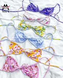 MLY Bikini Manufacturer extreme Sexy Bathing Suits Bikini Sexy String Style Design Printing Floral Swimwear