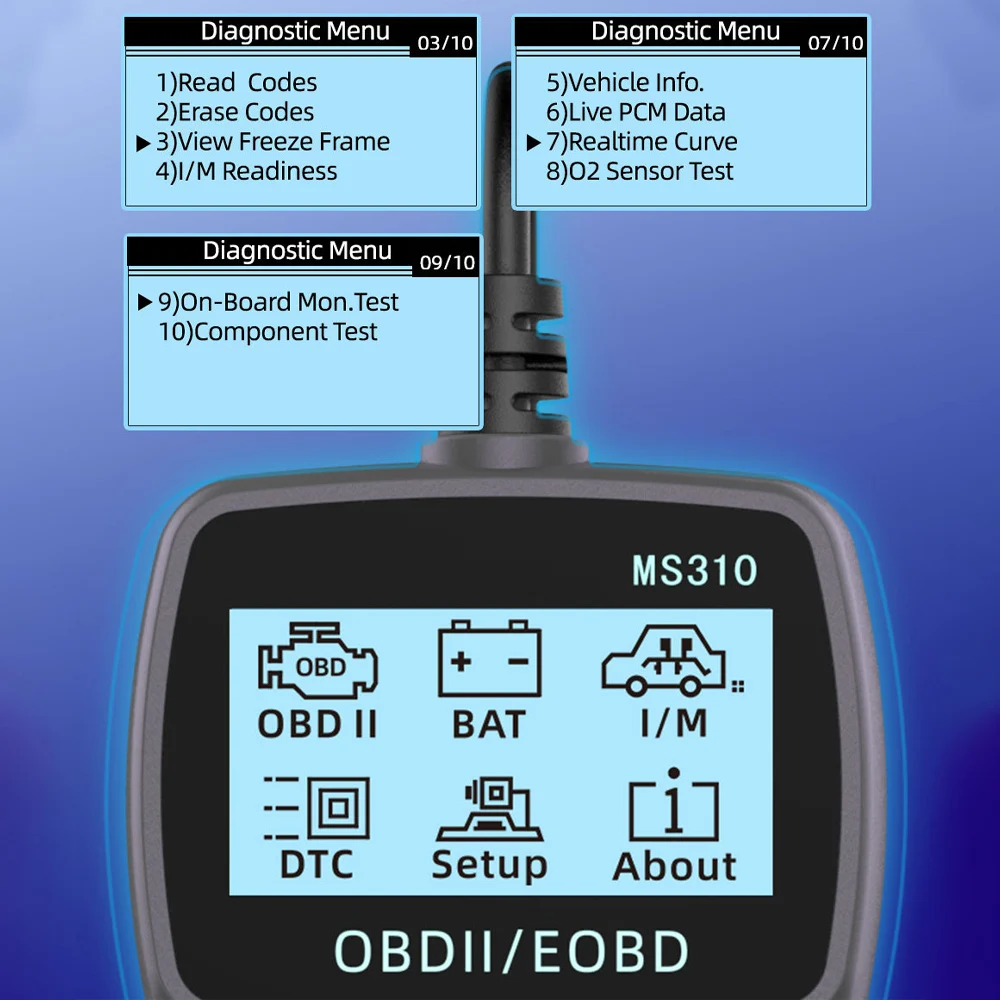 Car Diagnostic Scan Tool OBD Intelligent Engine Diagnostic Code Reader with OBD2/EOBD Support CE/ROSH/FCC Certified Elm327 - view 5