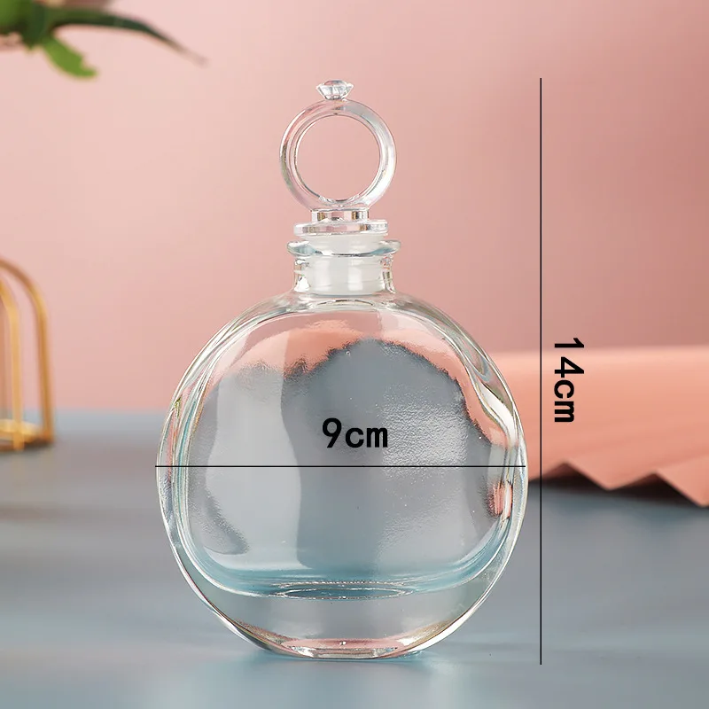 100ml Oblate Transparent Diffuser Glassware With Lid DIY Floating Packaging Bottles