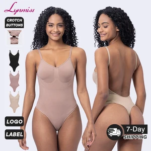 Women's One Piece Sexy Shapewear Thong Bodysuit Tummy Slimming Plus Size Bodysuits Seamless Shapewear