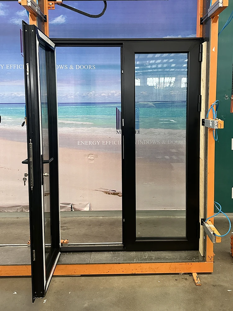 Minglei Energy Efficient Thermal Break Aluminum Exterior Glass Door French Modern Door details