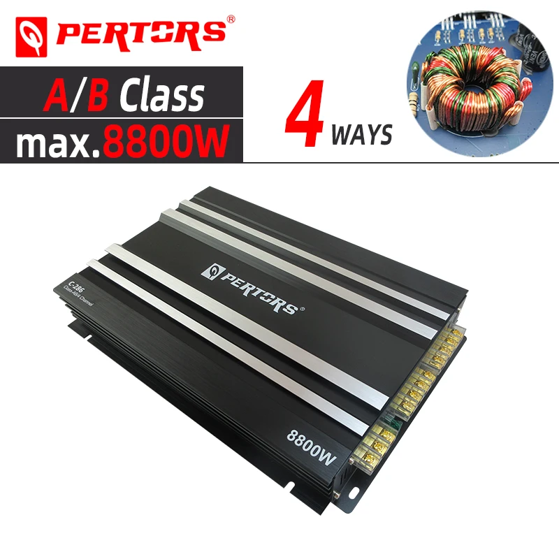 CHRER CORPORATION カーオーディオ 本体 QPERTORS C-286 車載オーディオアンプ 4チャンネル 8800W ABクラス