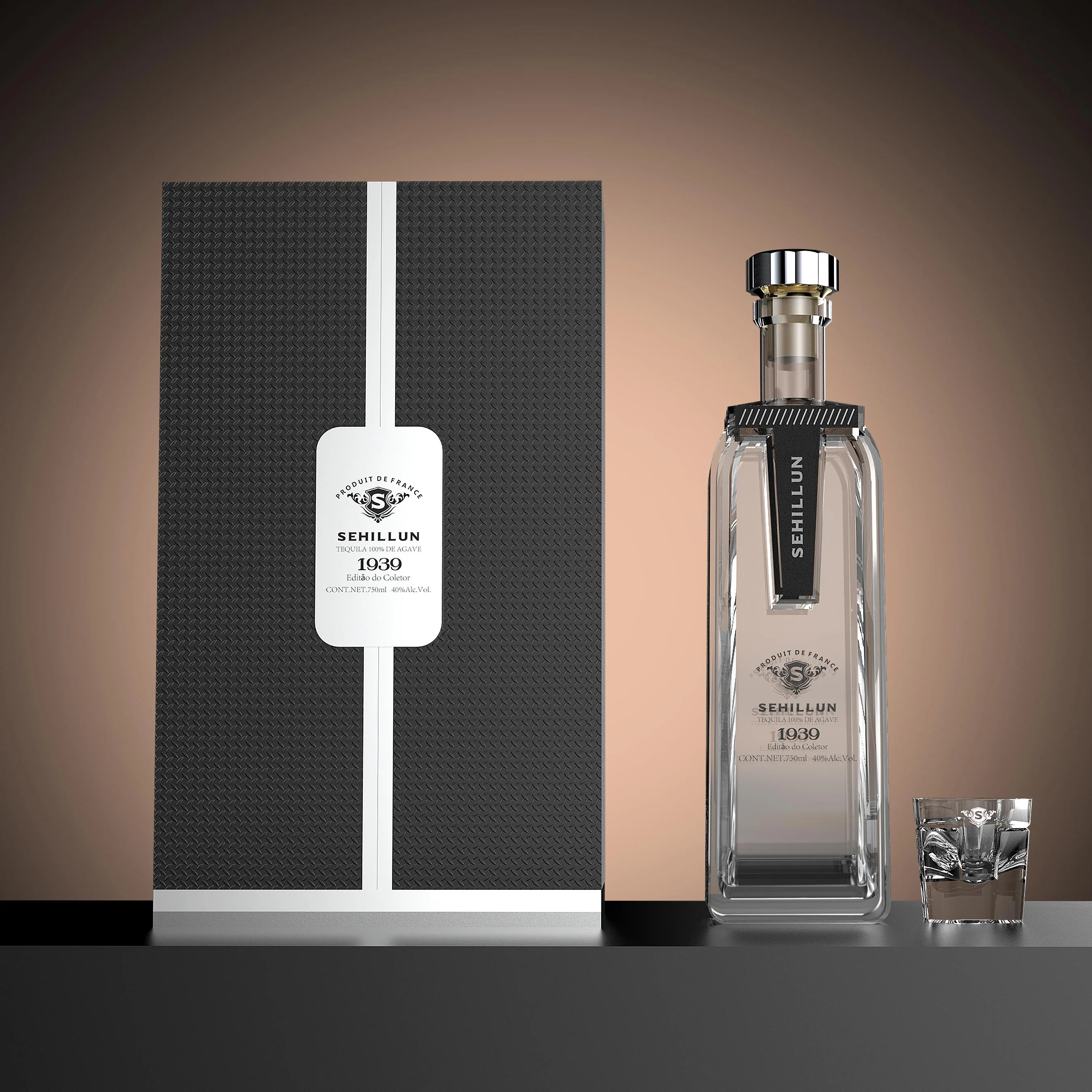 Oem Custom logo High Quality Tequila Spirits Bottle Light Bottle Comes with Custom Box