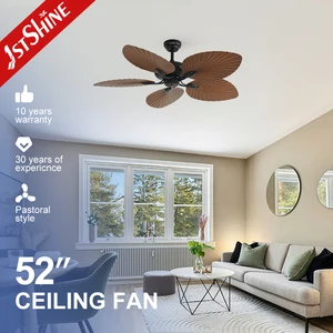 1stshine Ceiling Fan Patio Outdoor Classic Style Palm Style ABS Blades Waterproof IP44 Ceiling Fan