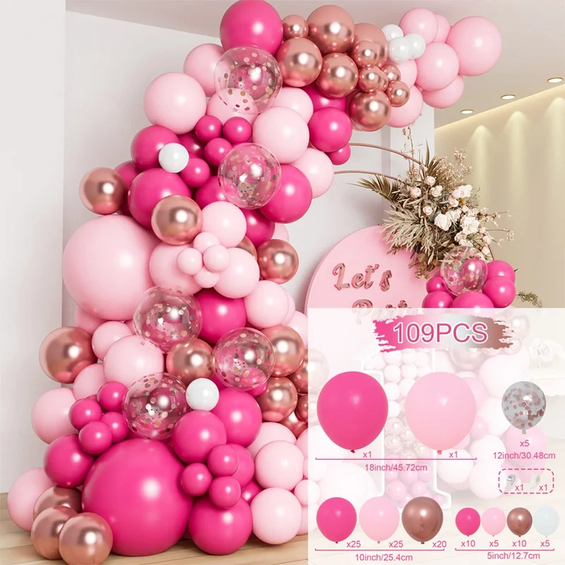 Pink Party Balloon Arch Kit Sand White And Gold Balloon Garland Kit