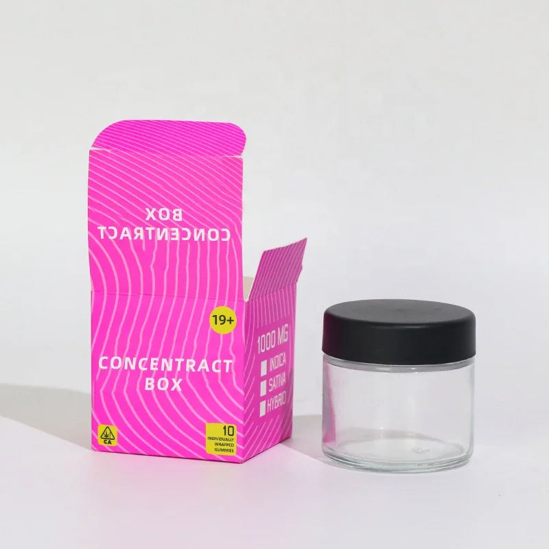 Custom Concentrate Dab Wax Glass Extract Containers Packaging Paper Boxes Jar Packaging Card Box