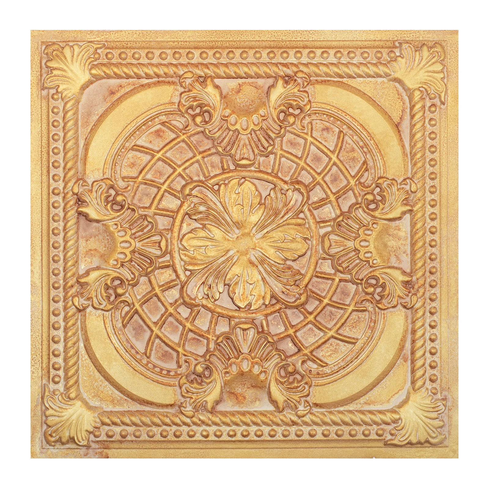 Faux painting Auld Glue up ceiling tiles Metalize wall panels Easy to Install PVC Panels PL31 Vintage brown gold