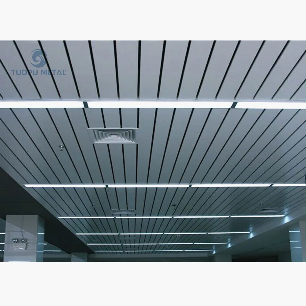 Factory Custom Building Materials Office Usage Metal Ceilings Aluminum Linear Ceiling Design