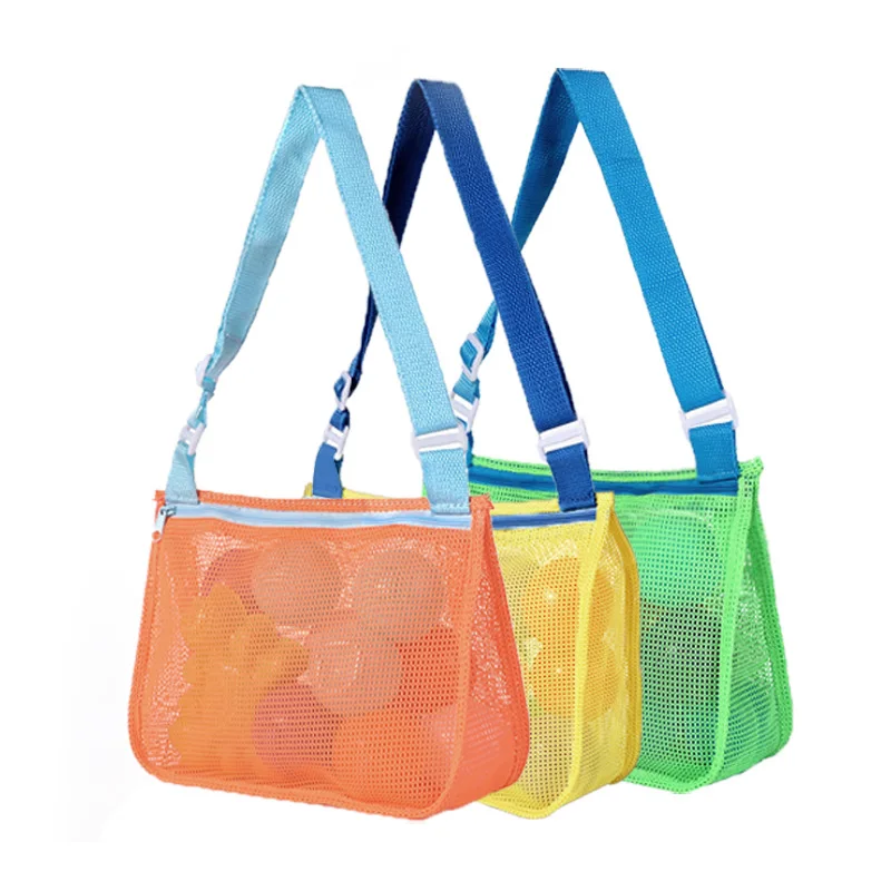 Hot Summer Colorful Kids' Beach Mesh Bag Sea Shell Collecting Mesh Tote ...