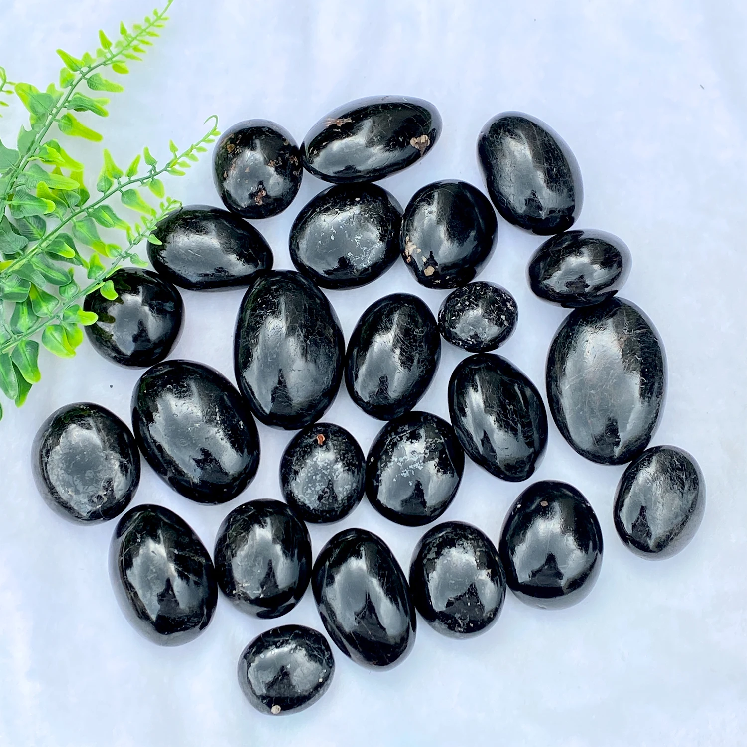 High Quality Natural Polished Gemstone Black Tourmaline Palm Tumbled