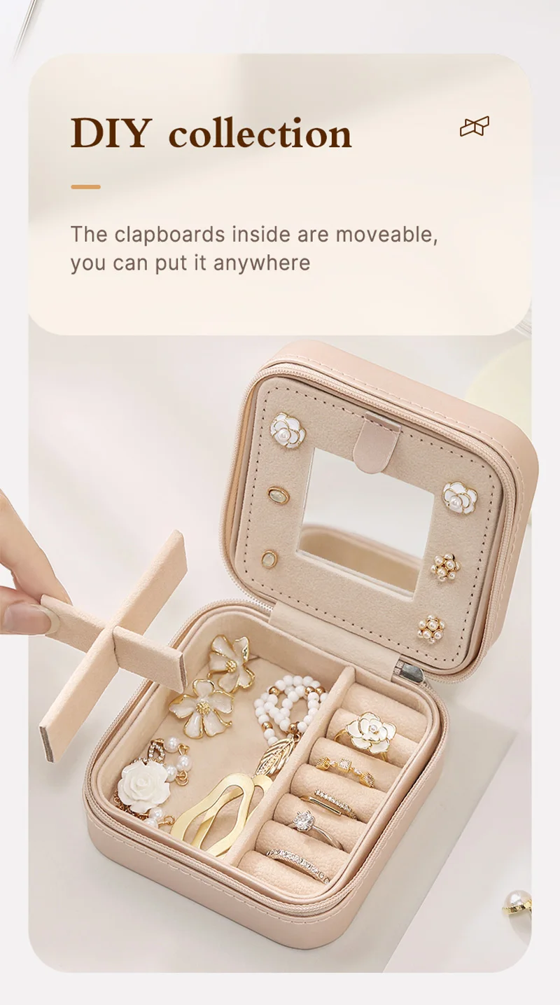 Wholesale Luxury Handmade Square Small Travel Jewelry Box Organizer