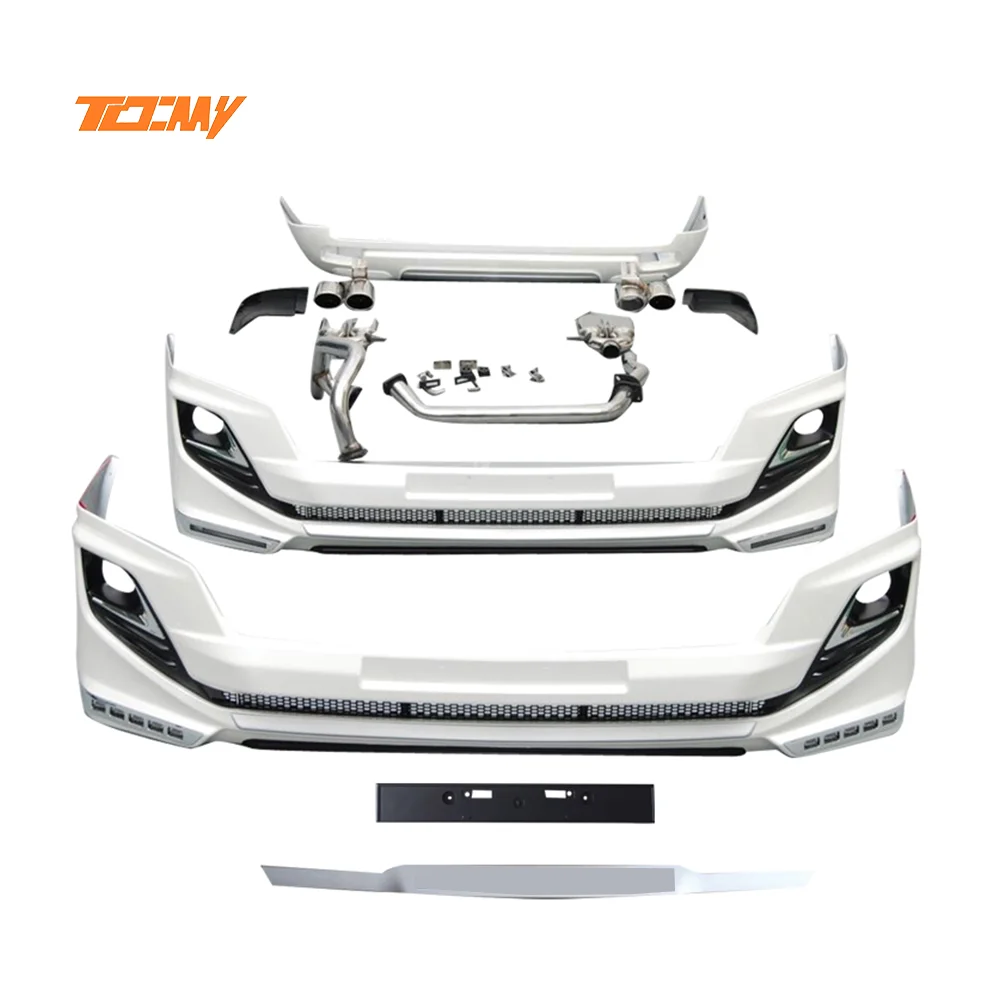 TDCMY Car Body Kits ABS Car Spoiler Bumper Lip Grille Fog Lamp Frame for Toyota Prado FJ150 2012-2017