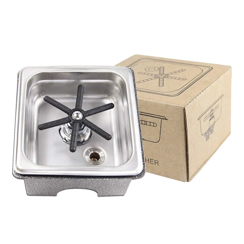 Креативная бутылочная стеклянная мойка Heavybao, стеклянная ополаскивающая головка для бара, пивной чашки, кофейной чашки, стеклянный смеситель для мытья из нержавеющей стали, ополаскиватель