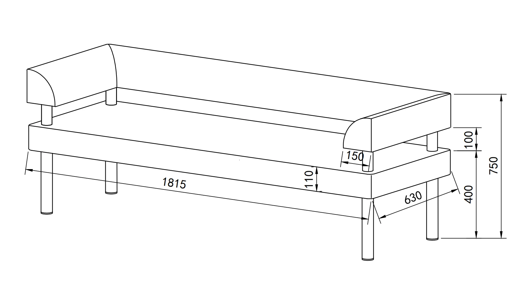 Hot Sale Beauty Salon Threeseater Waiting Chair Salon Furniture