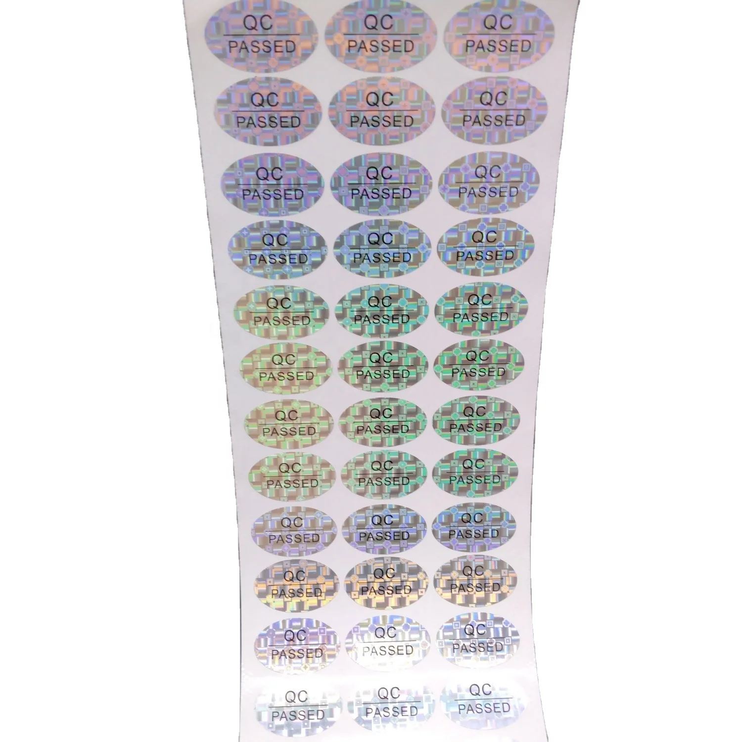 Holographic Waterproof Label Stickers Custom for Warehouse or Transportation Quality Control QC Passed Stickers Packaging Labels