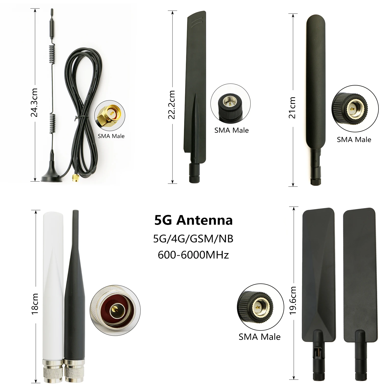Multiband Antenna Support 2G, 3G, 4G, 5G Wireless Communication