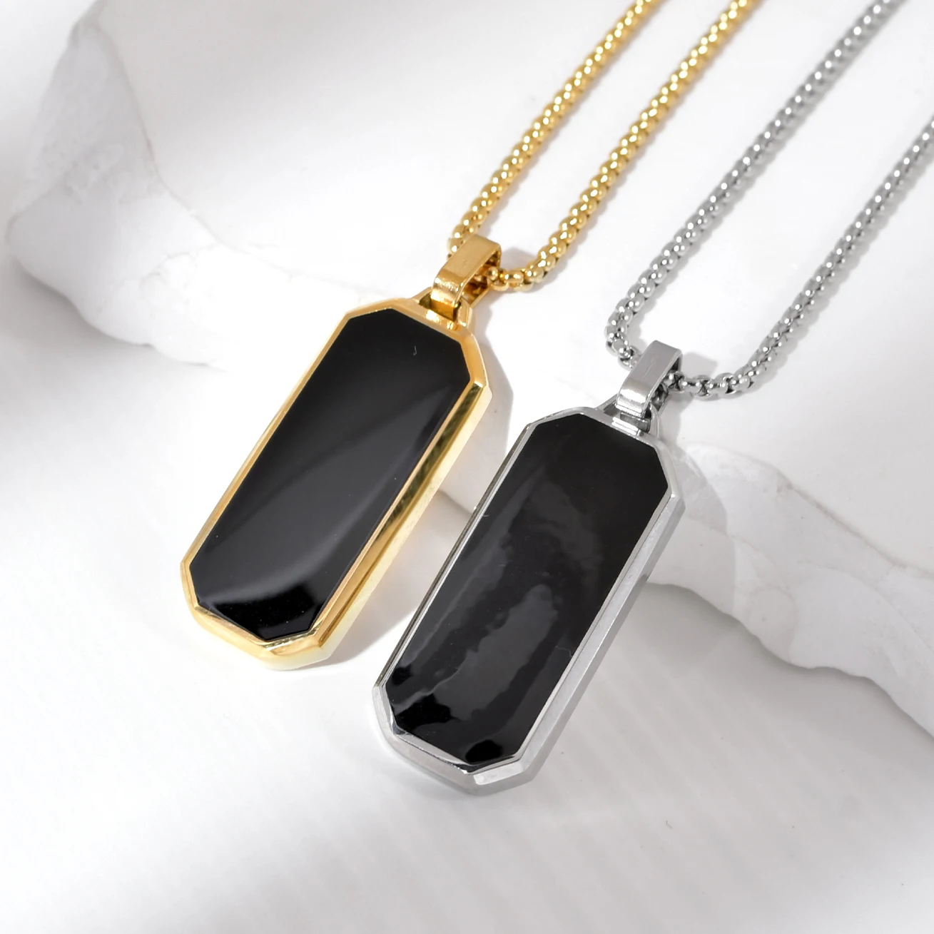 Minimalist Stainless Steel 3D Bar Necklace Custom Engraved