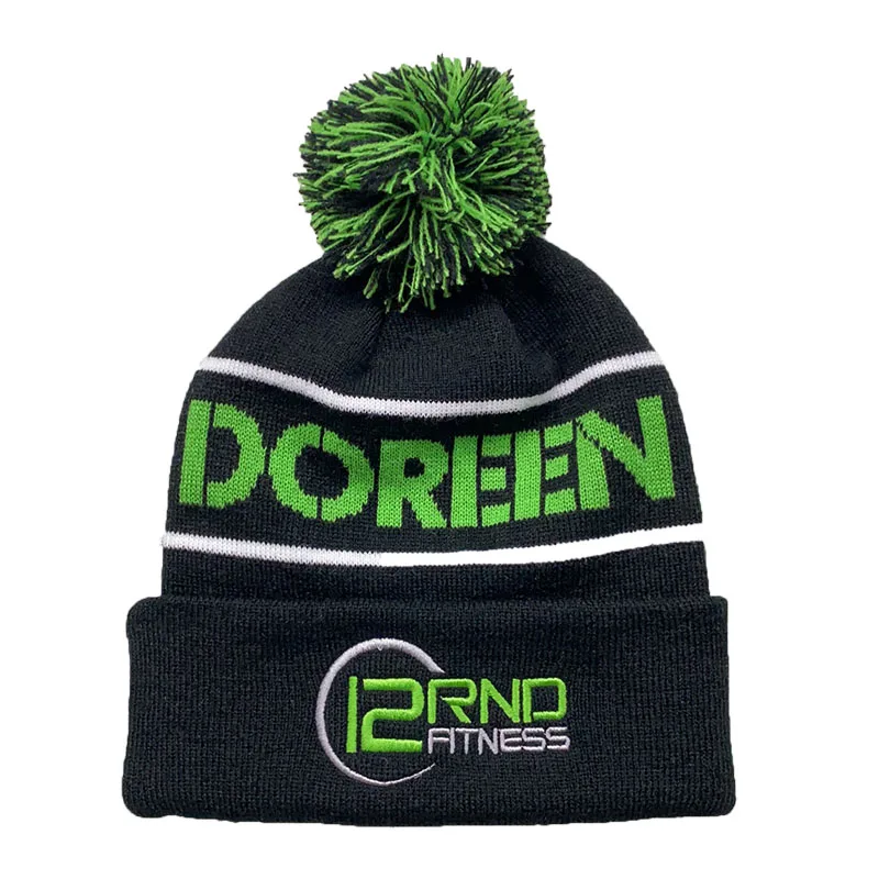Classic Custom Jacquard Knitted Hats Your Own Logo Embroidery Warm Beanies for Beach Business Available Dot Bow Plaid Character
