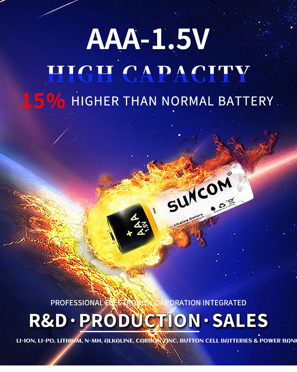 High Quality 1.5v Aaa Lr03 Alkaline Battery Non Rechargeable Aaa Aa