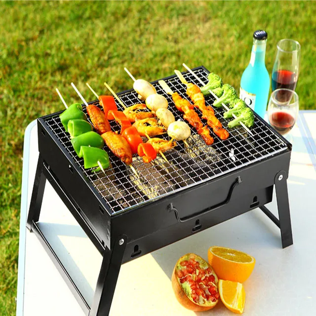 Foldable Mini Barbecue Grill LightWeight Small BBQ Grill for Outdoor Backyard Camping Picnic Beach Cooking