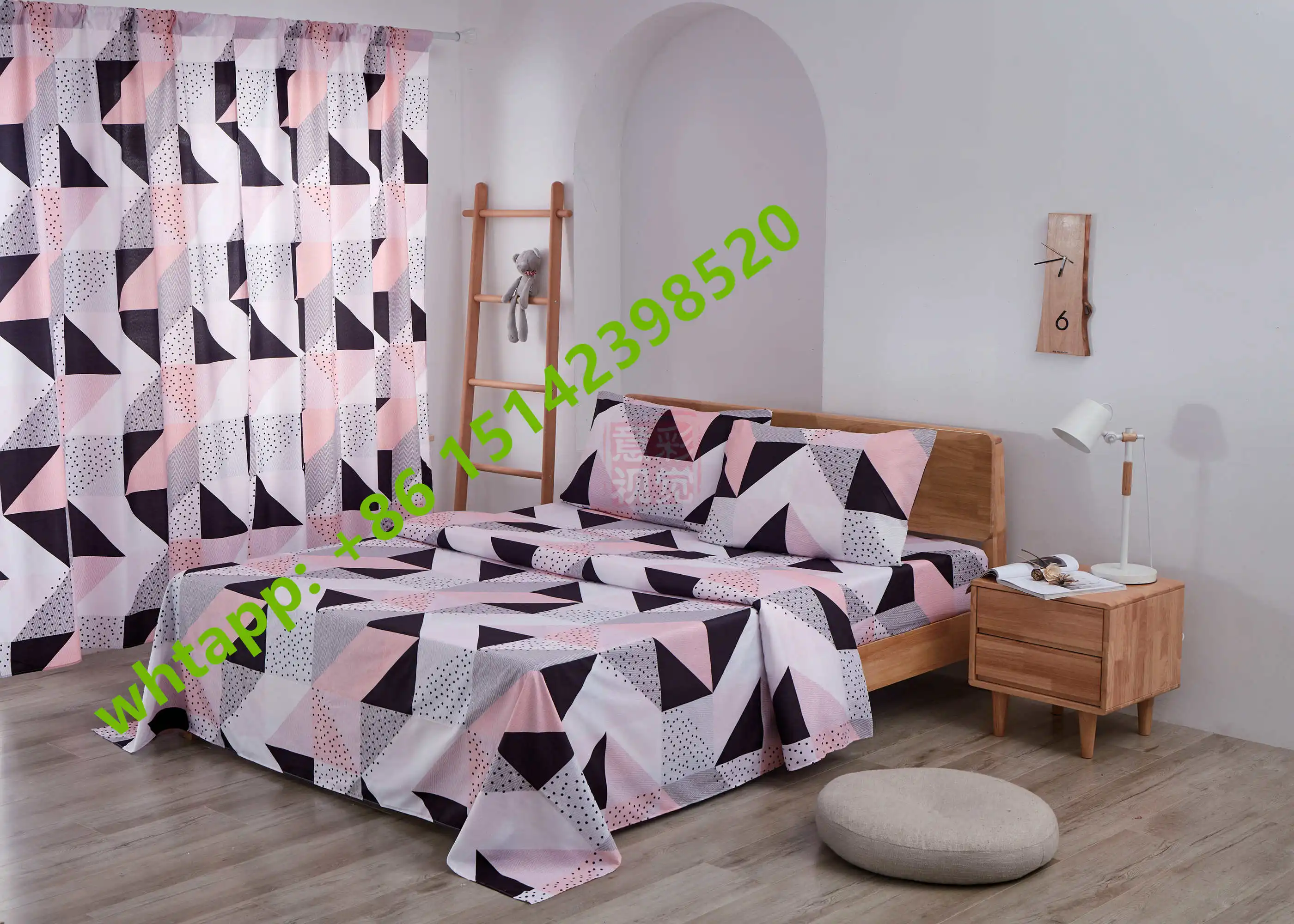 Hot Sale 6pc 8pc 10pc Bed Cover Sheet Set With Matching Curtains For