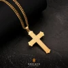 Gold Classic cross pendant necklace set
