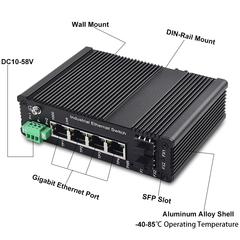 4 10/100/1000m Lan Port And 2 1g Fiber Uplink Port Web Smart Managed ...