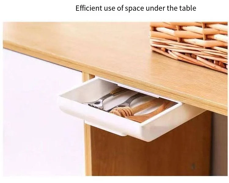 Under the new desk, sticky fixed square office stationery makeup pen drawer storage box storage shelf supplier