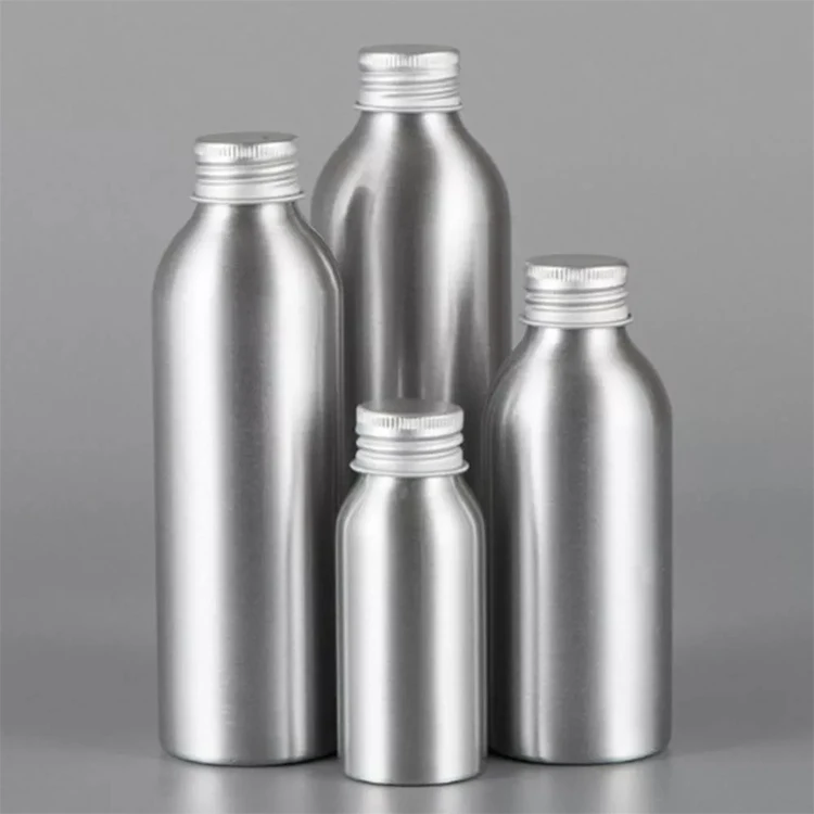 ST01 Cosmetic Packaging Sustainable Recycled Shining Screw Sliver Hair Refillable Aluminum Screw Bottle