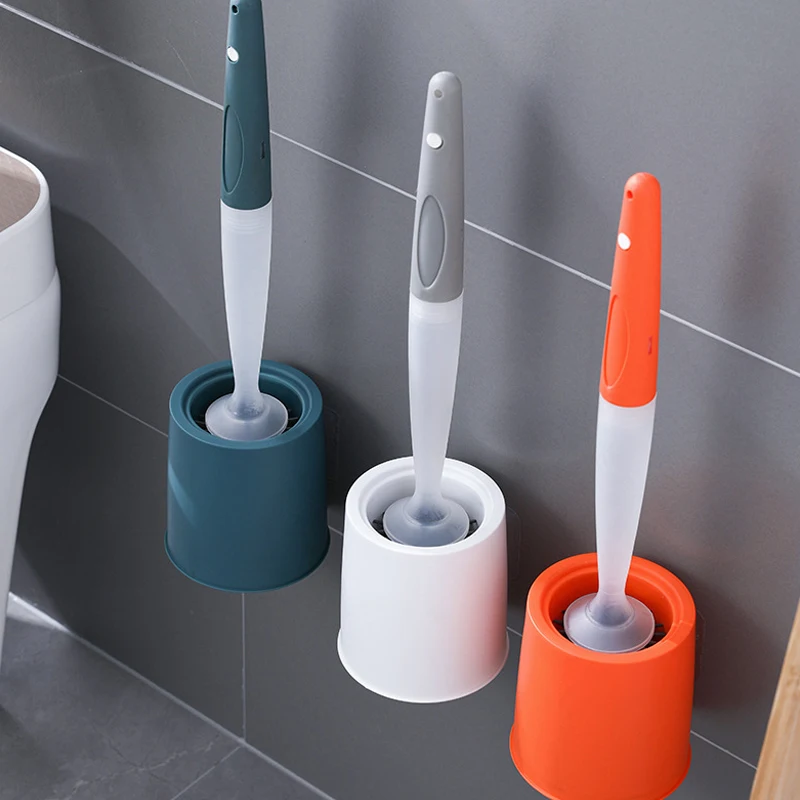 Китайская фабрика Высококачественная щетка для чистки ванной комнаты Настенная силиконовая унитаза с чистящим раствором