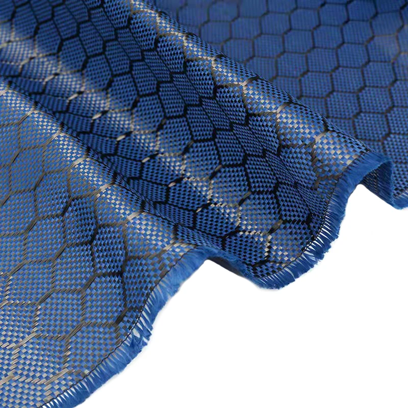 Customized Blue Jacquard Carbon Aramid Fiber Hybrid Fabric Buy