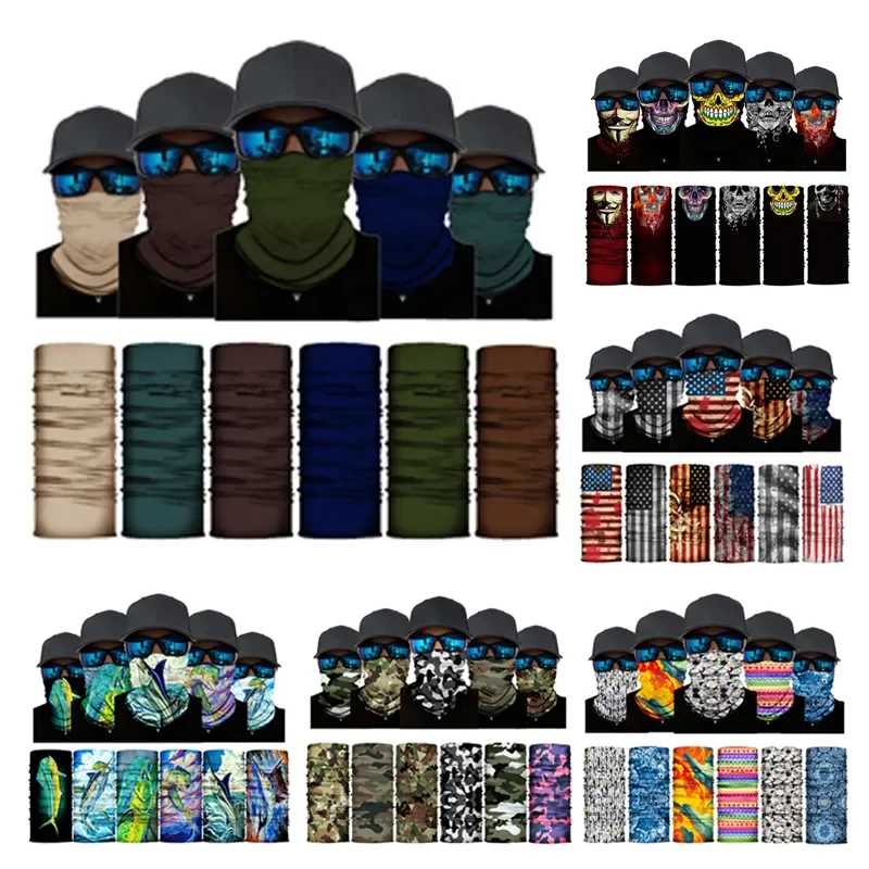 LEO Custom logo multifunctional running seamless magic neck gaiter with skull tube bandana