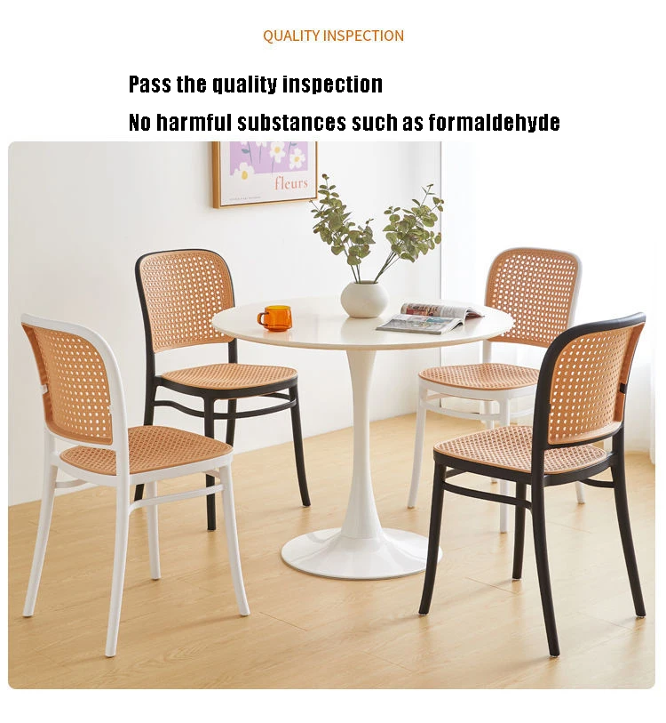 Nordic Outdoor Dining Chair Rattan Plastic Dining Chair Outdoor Leisure