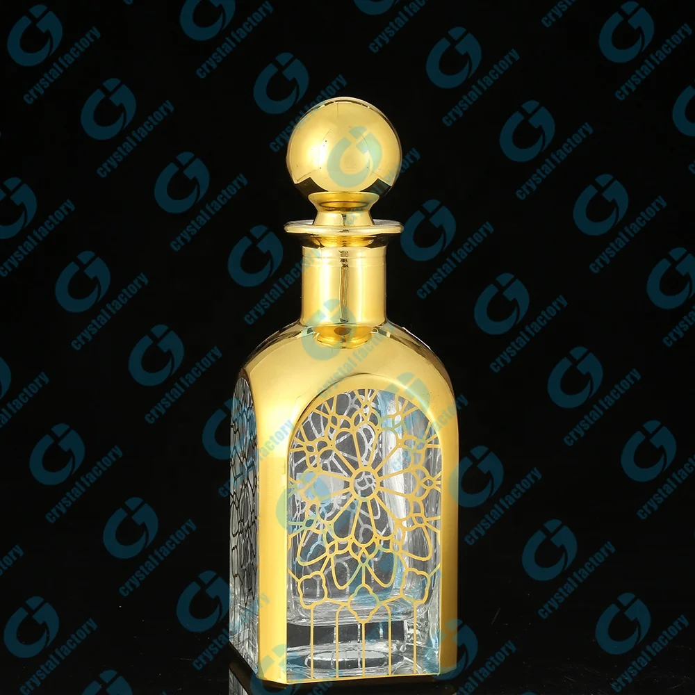 CJ-250MLHand UV Painting Attar Display Customized Logo Glass Oud Oil Bottle Decanter