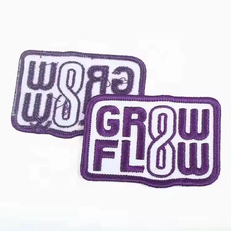 Custom Gold Metallic Embroidered Logo Embroidery Patches With Hook and Loop manufacture