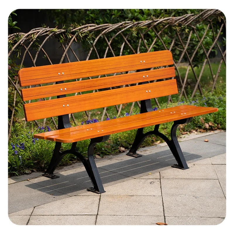 Outdoor anti-corrosion wood and bamboo leisure seats outdoor park  bench