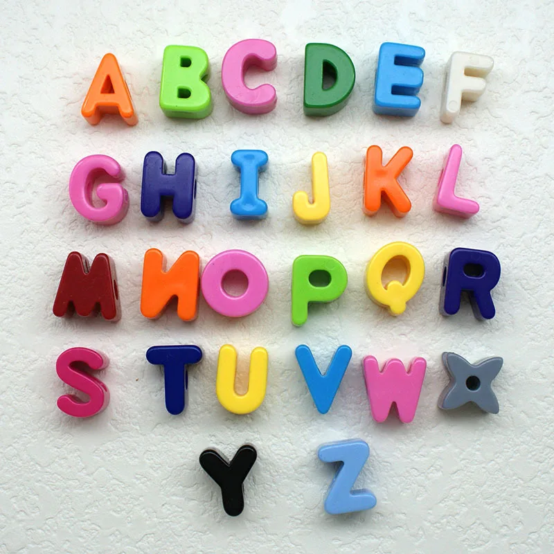 Wholesale Acrylic Numbers Alphabet Shoe Buckle English Plastic Lucite Beads  Diy Building Blocks Mobile Phone Chain Accessories