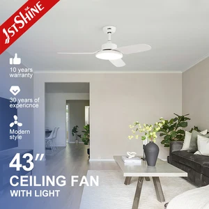 1stshine Led Ceiling Fan Smart Control 6 Speeds White Ceiling Fan with LED Light and Remote Control